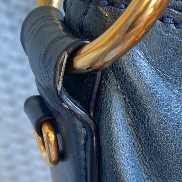 PRADA Large Blue Vitello Shine Leather Hobo - Picture 13 of 17